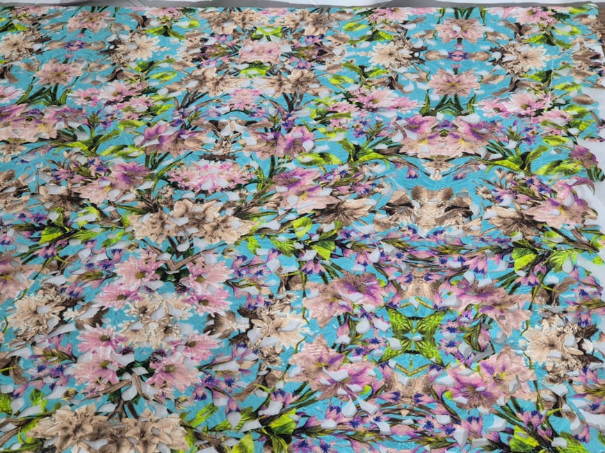 Lace with Flowers Polyester Printed - 120cm